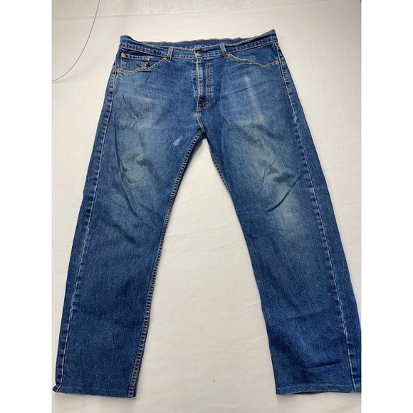 Levi Strauss & Co 505 Regular Fit Straight Leg Jeans Blue Wash Mens Size 38x30 - Picture 2 of 9